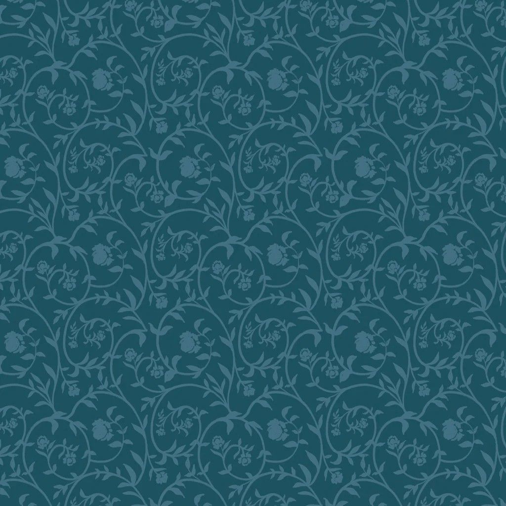 Dark Romance - Briars and Blossoms - Denim - 1/2m cut