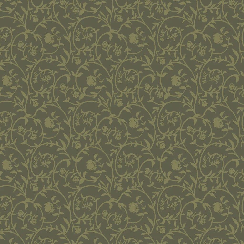 Dark Romance - Briars and Blossoms - Olive - 1/2m cut