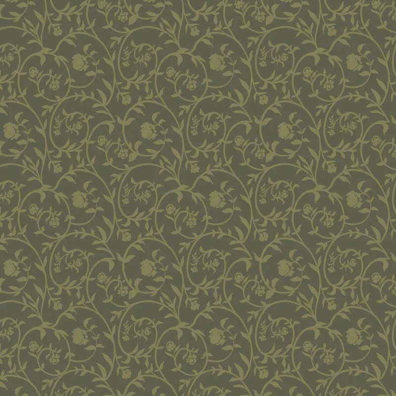 Dark Romance - Briars and Blossoms - Olive - 1/2m cut