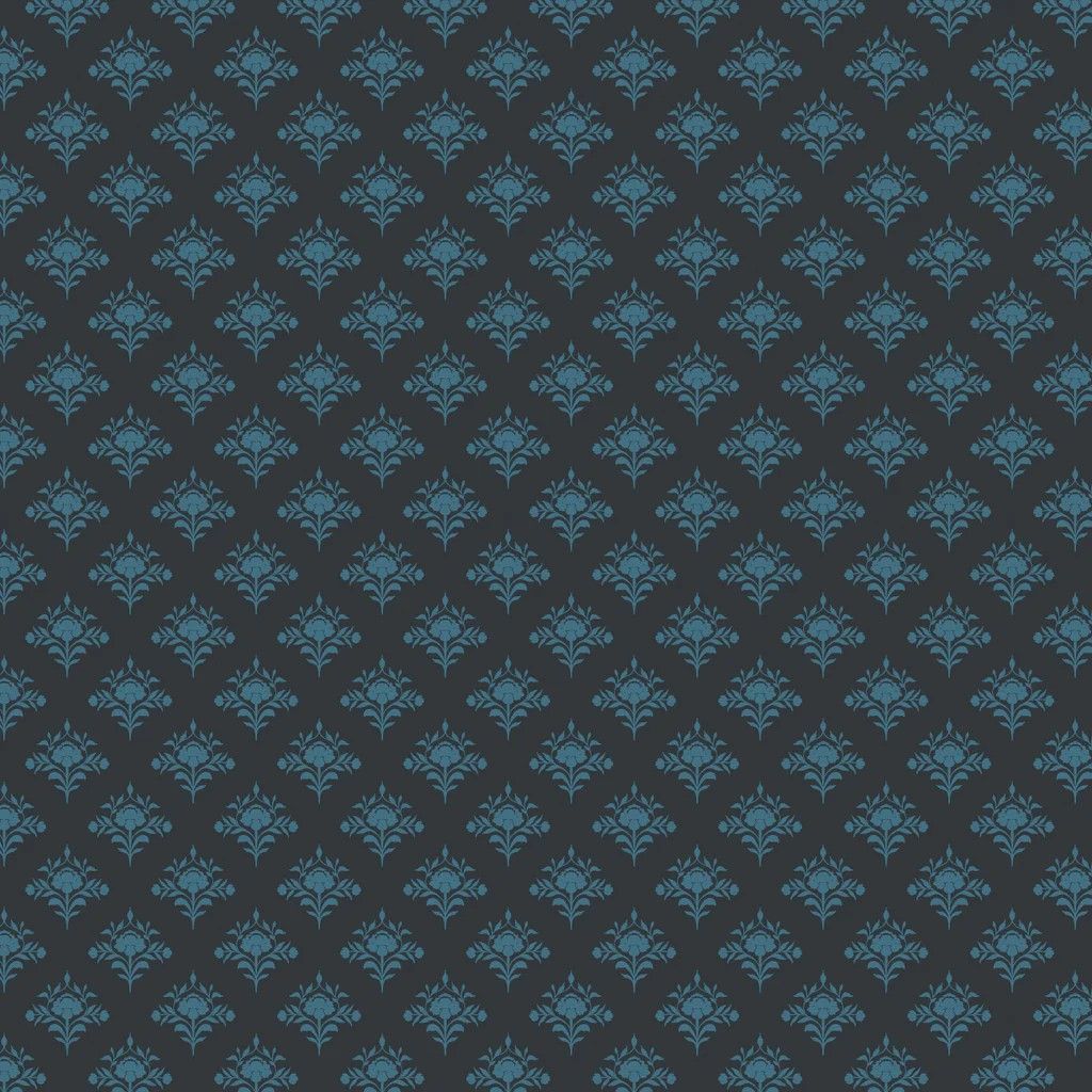 Dark Romance - Dainty Damask - Charcoal - 1/2m cut