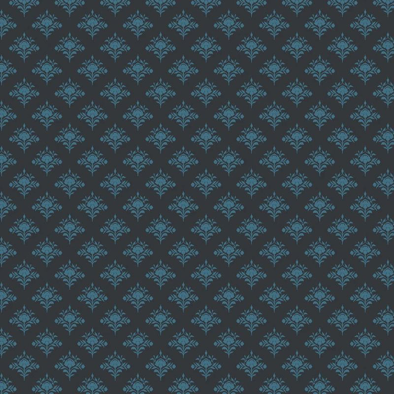 Dark Romance - Dainty Damask - Charcoal - 1/2m cut