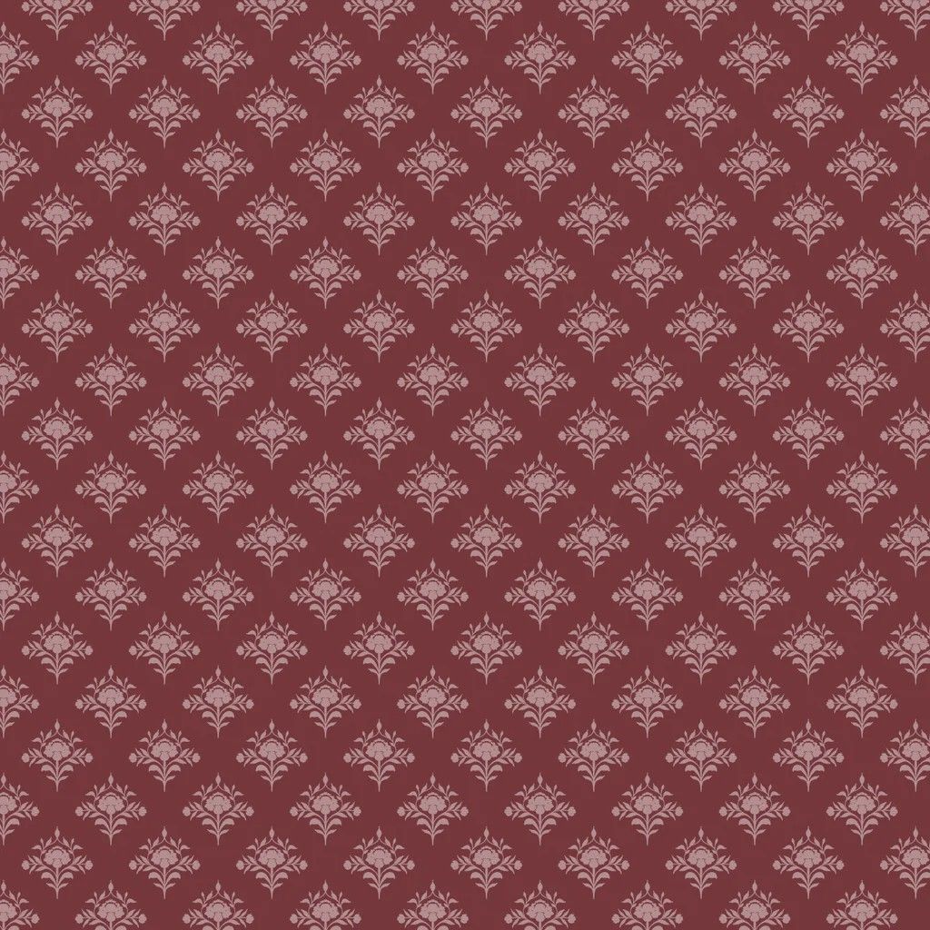 Dark Romance - Dainty Damask - Burgundy - 1/2m cut