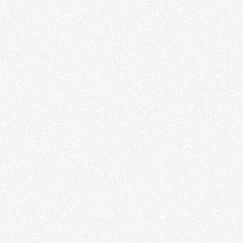 Basically Black and White - Tangled Circles - White on White - 1/2m cuts