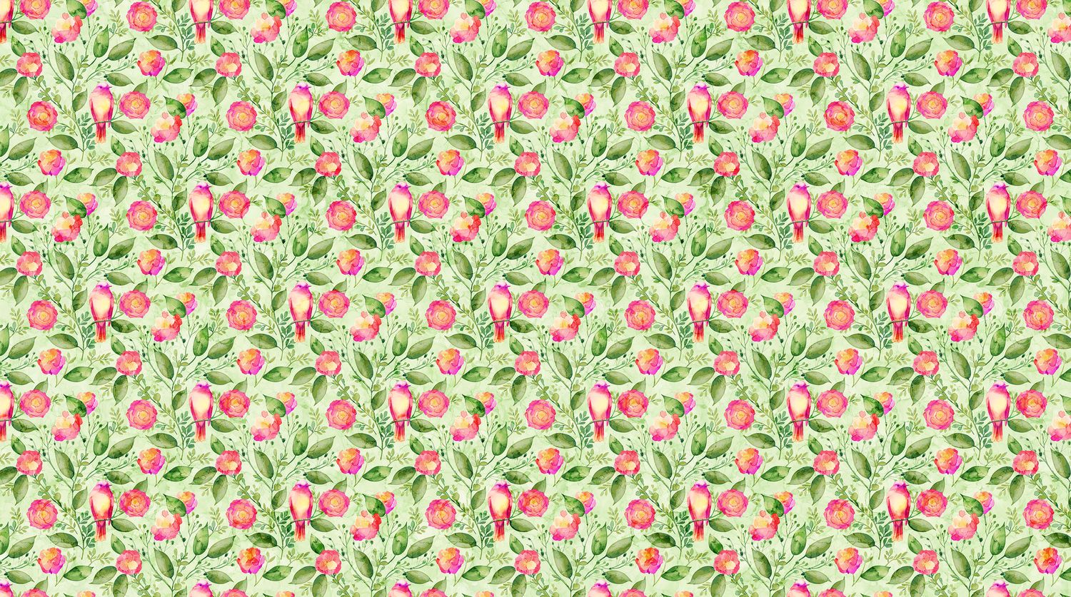 Veranda - Floral Birds - 1/2m cut