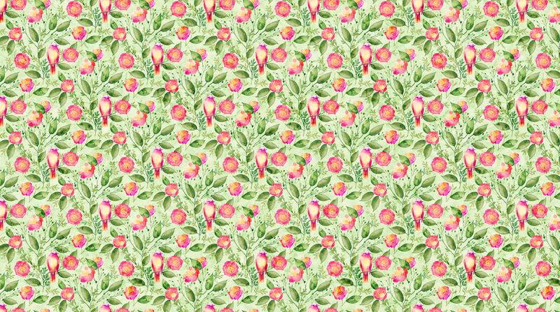 Veranda - Floral Birds - 1/2m cut