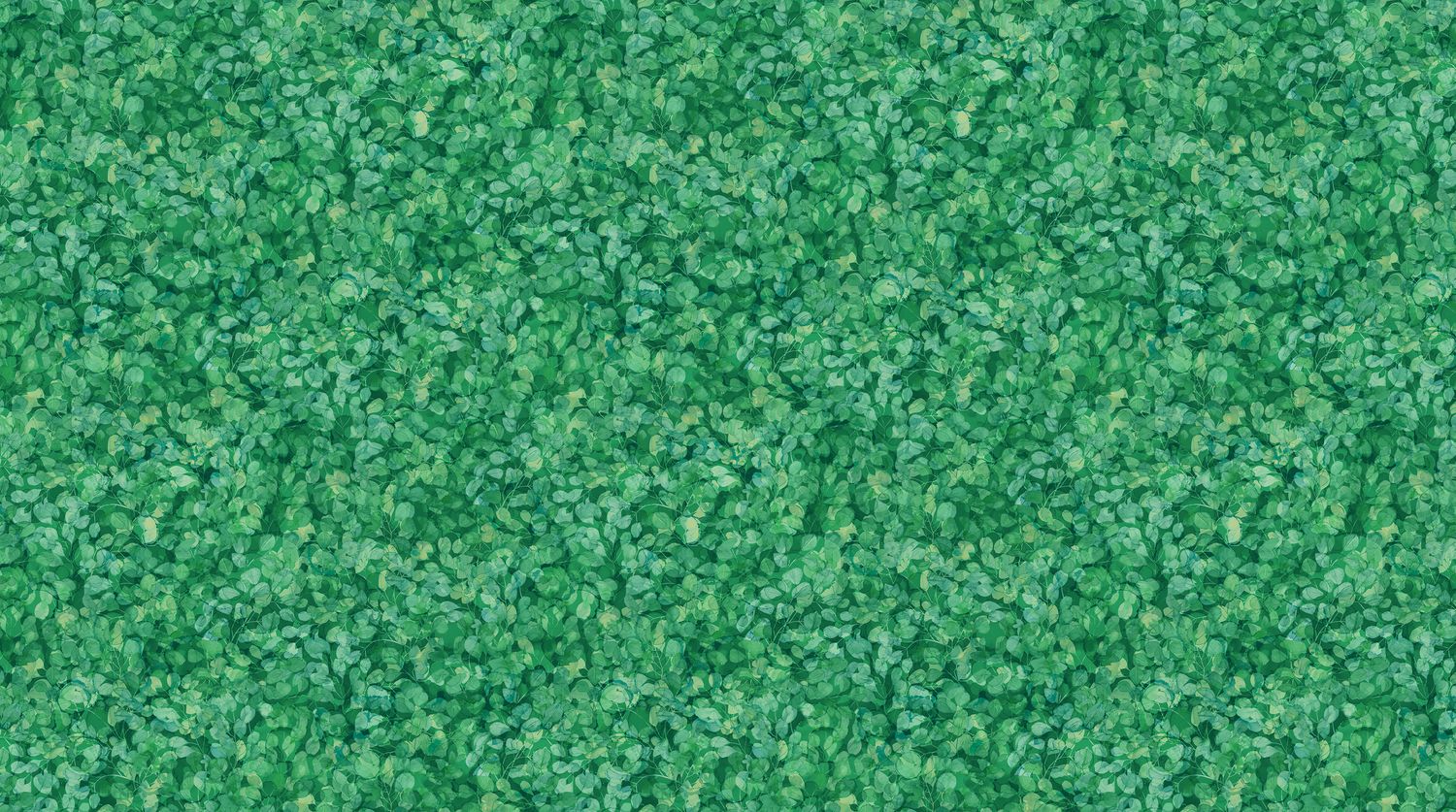 Veranda - Packed Leaves - Dark Green - 1/2m cut