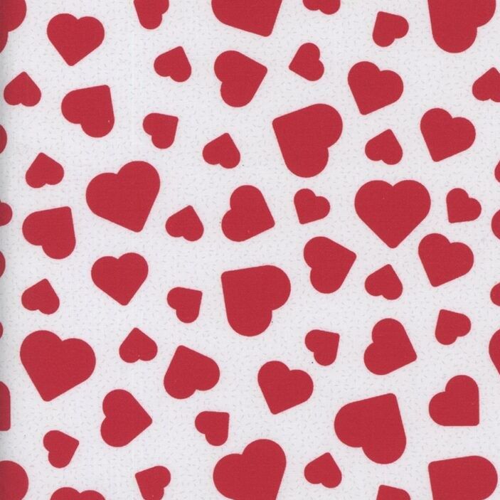 Simple Hearts - White - 1/2m cut