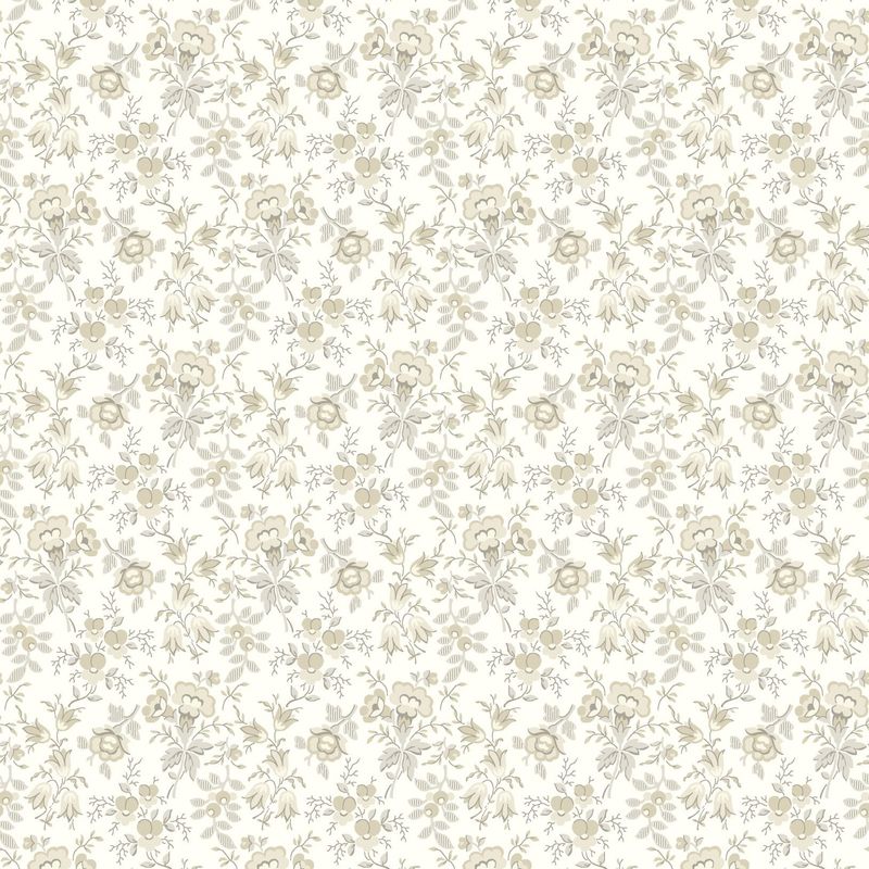 Blushing Blooms - Flowers and Buds - Cream - 1/2m cut