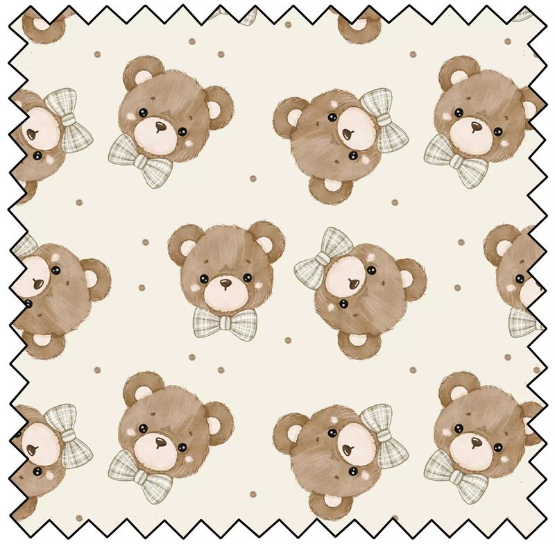 Teddy Bear Tales - Tossed - Cream - 1/2m cut
