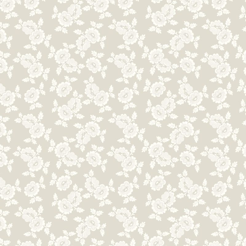 Blushing Blooms - Dotted Floral - Cream - 1/2m cut