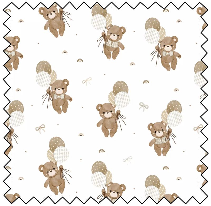 Teddy Bear Tales - Adventures - White - 1/2m cut