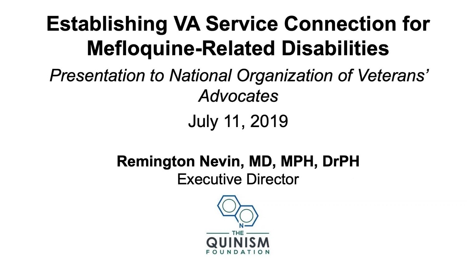 Establishing VA Service Connection for Mefloquine-Related Disorders Webinar - Member Price