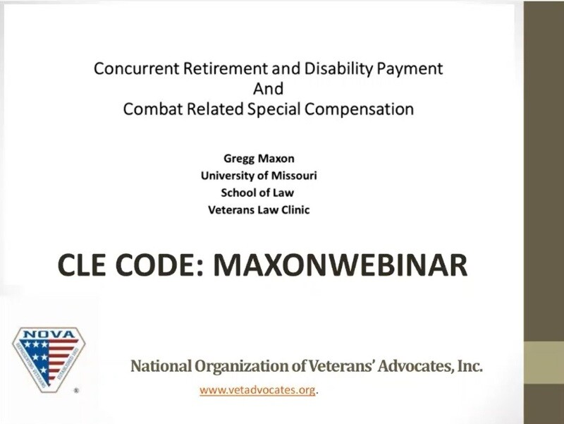 NOVA Webinar: Concurrent Retirement and Disability Pay (CRDP) and Combat Related Special Compensation (CRSC): A Primer - NonMember Price