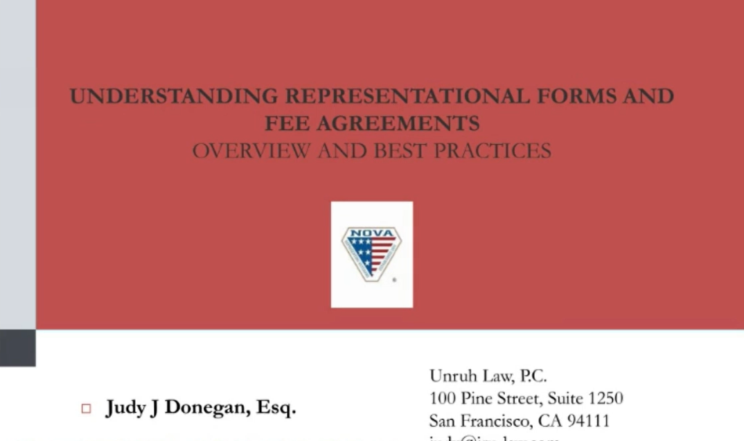 NOVA Paralegal/Staff Education Webinar Series - Session Three: Understanding Representational Forms and Fee Agreements - NonMember Price