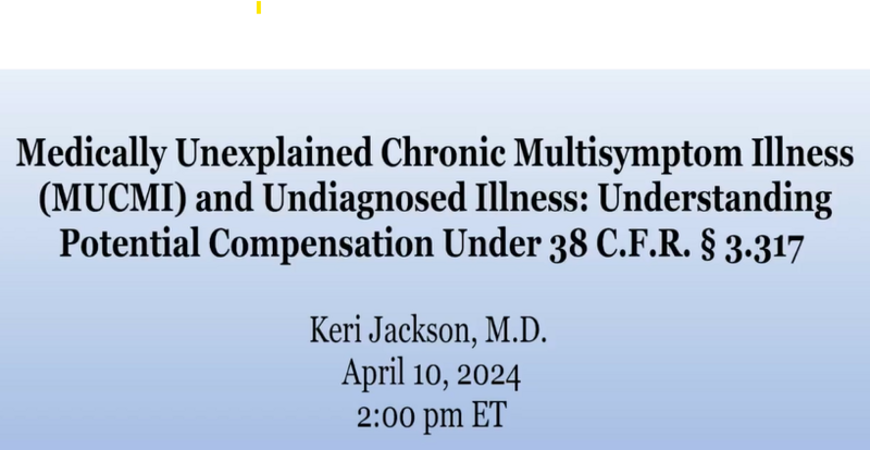 NOVA Webinar: Medically Unexplained Chronic Multisymptom Illness (MUCMI) and Undiagnosed Illness: Understanding Potential Compensation Under 38 C.F.R. § 3.317 - NonMember Price
