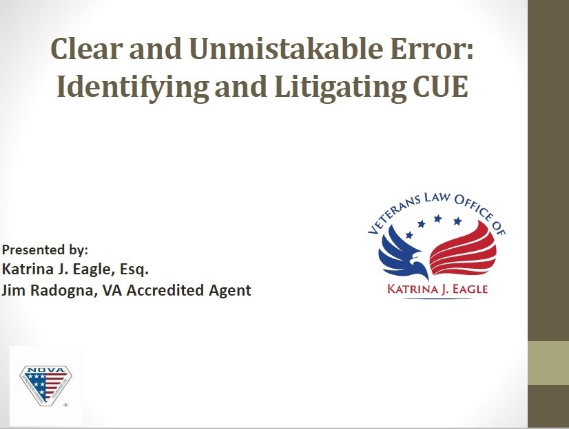Clear and Unmistakable Error: Identifying and Litigating CUE Part 1 - NACVSO Price
