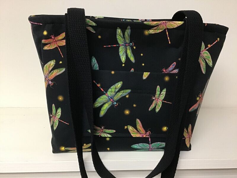 Dragonflies on black, black straps