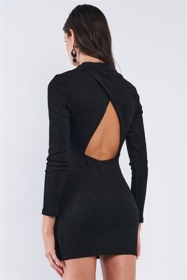 RIBBED KNIT DRESS -fait petit- RIBBED KNIT DRESS -fait petit-