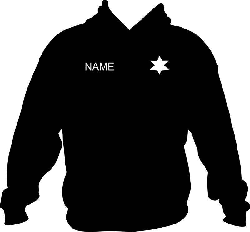 FULL ZIPPER HOODIE W/EMBROIDERED STAR AND NAME