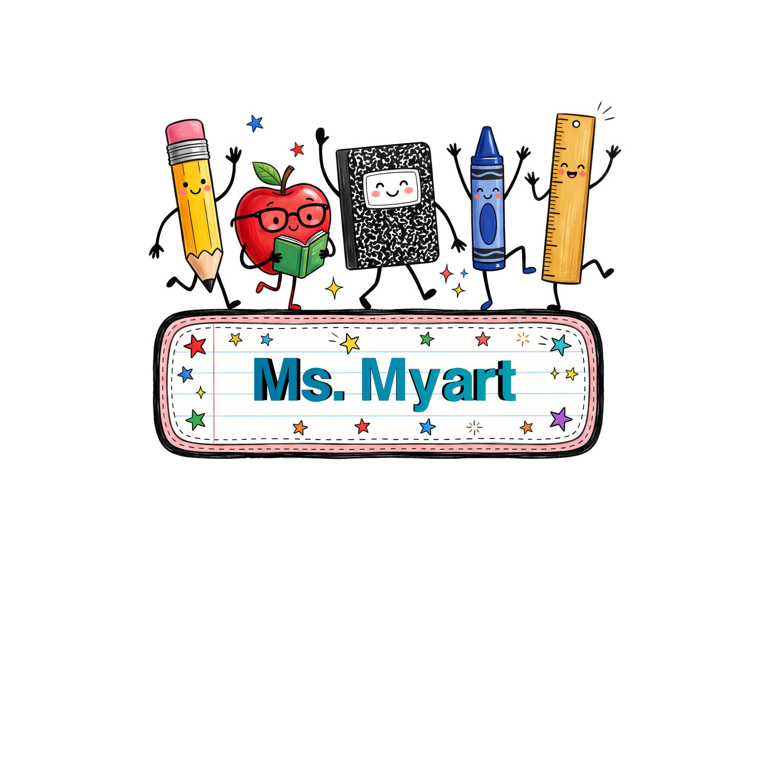 School Supplies with a customizable name