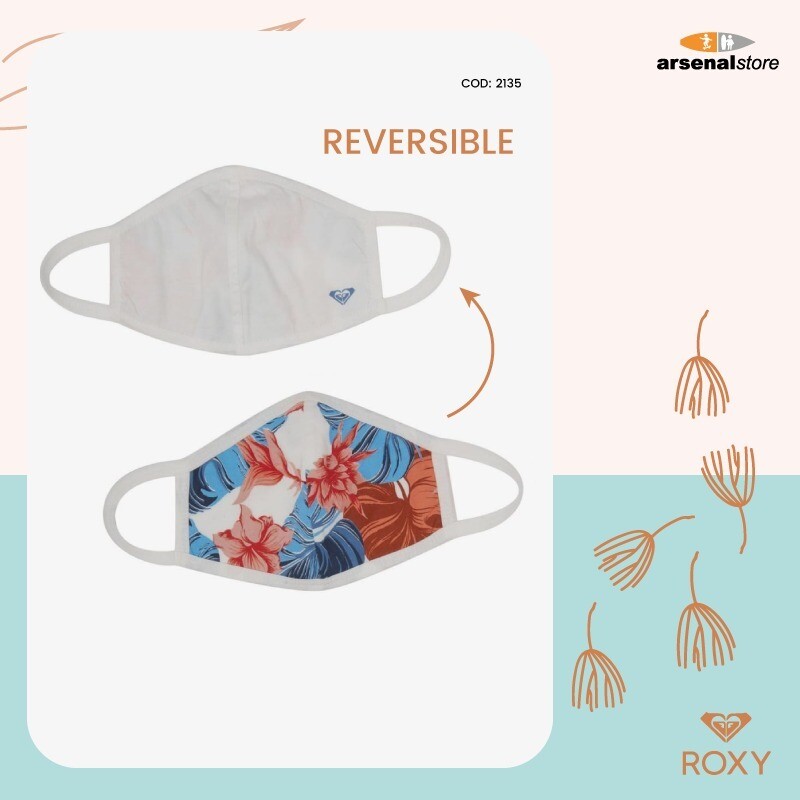 ROXY - Pack de 2 mascarillas faciales reversibles