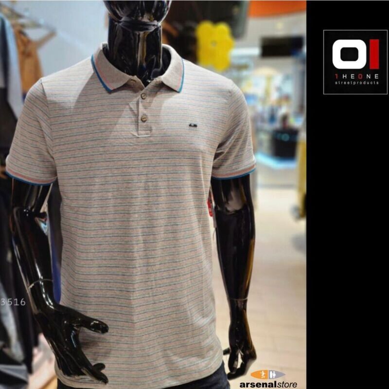 CAMISA THE ONE MC22402 POLO GRIS/AZUL