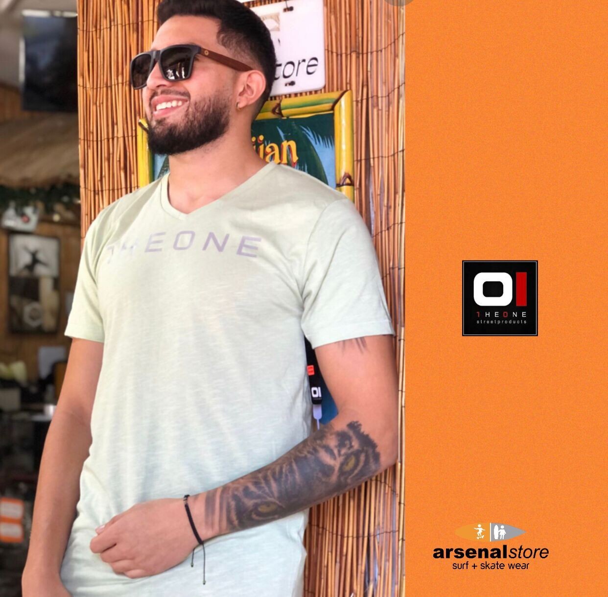 CAMISETA THE ONE MC22134 VERDE CLARO