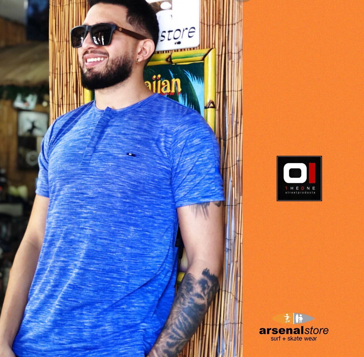 CAMISA THE ONE MC22104 AZUL