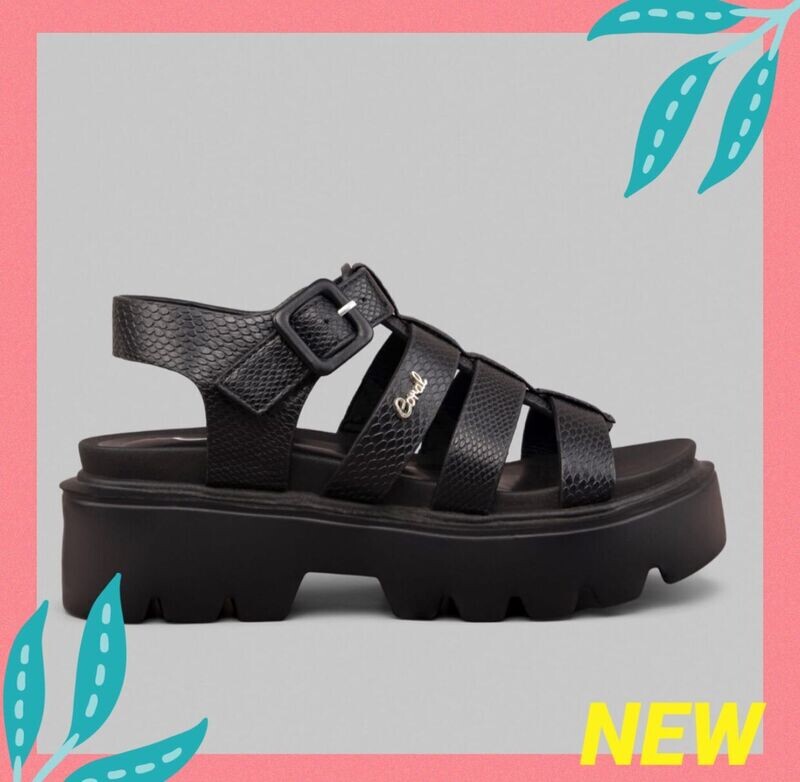 SANDALIA CORAL CLEOPATRA 2 BLACK SNAKE