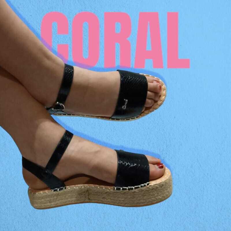 SANDALIA CORAL JOLIE BLACK PU