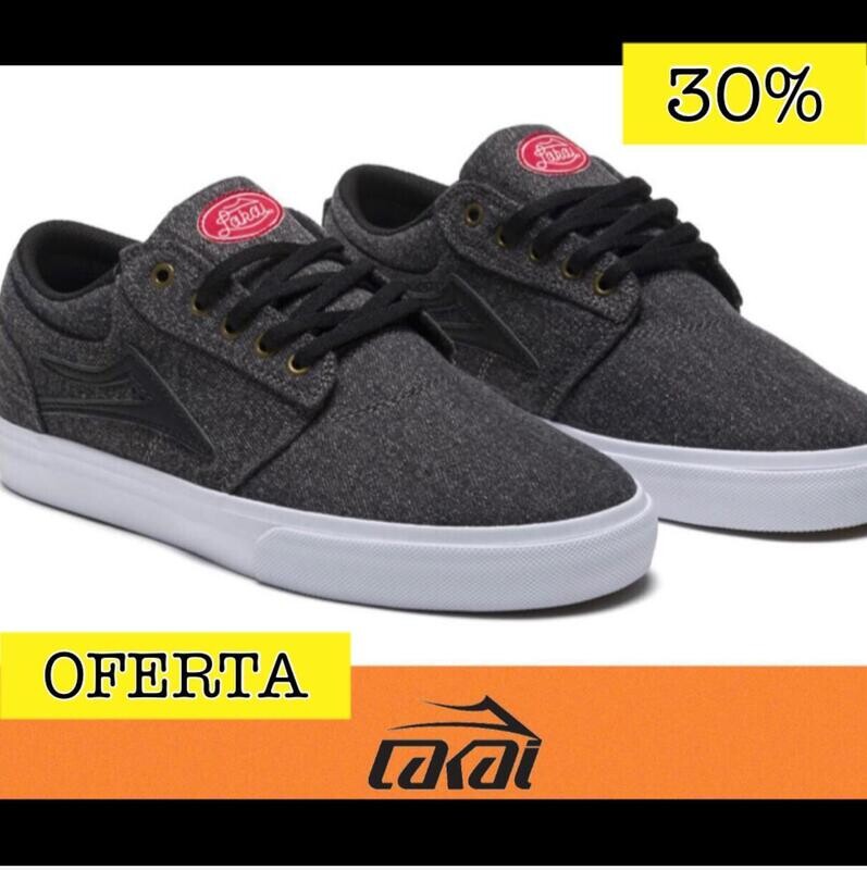 TENIS LAKAI GRIFFIN BLACK WASHED DENIM