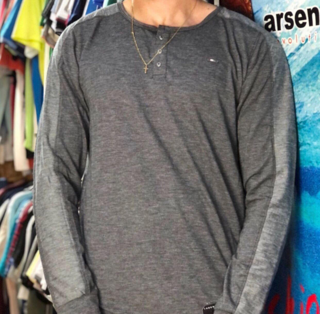 CAMISETA ML THE ONE 23140 GRIS