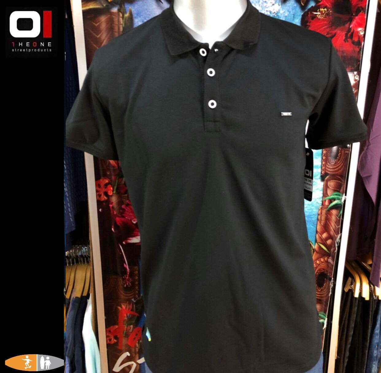 CAMISETA POLO THE ONE 23419 NEGRA, Talla: S