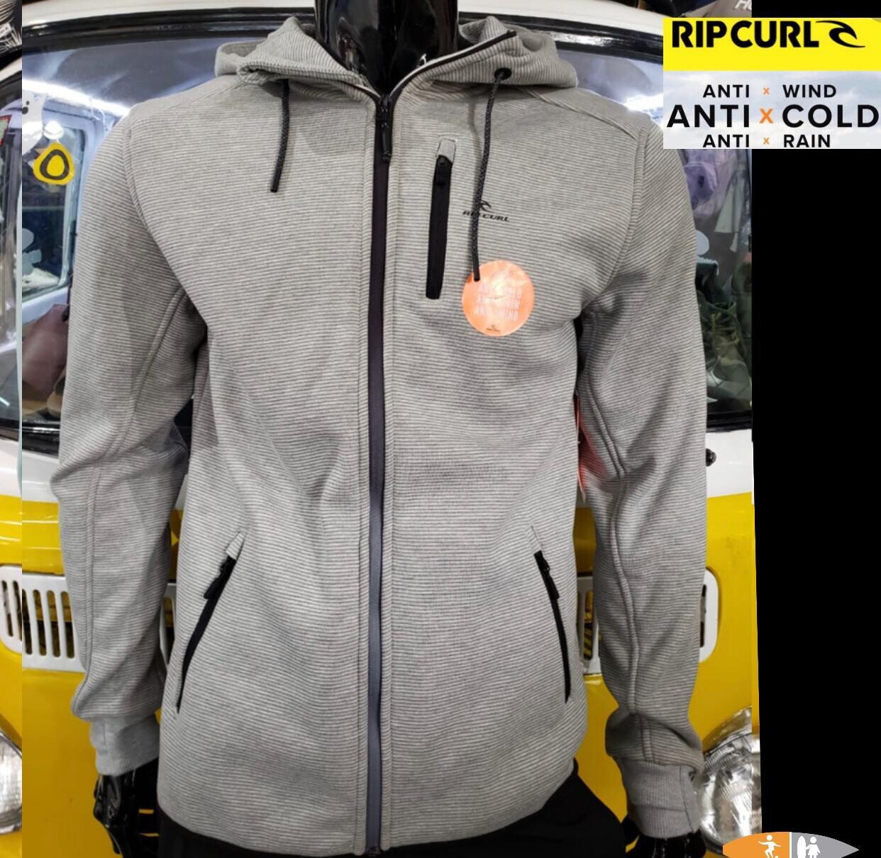 JACKET RIP CURL CFEDT7 M GRIS RAYAS 95