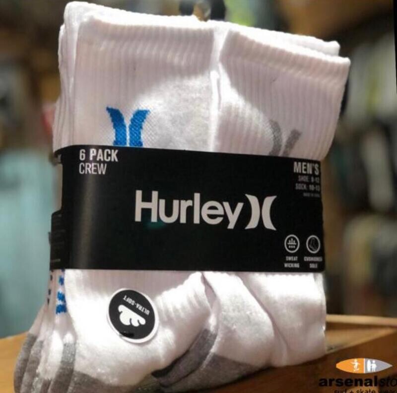 MEDIAS HURLEY BLANCAS PACK 6