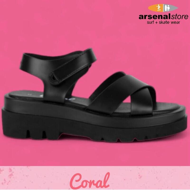 SANDALIA CORAL ANTONIA ALL BLACK GLOSS