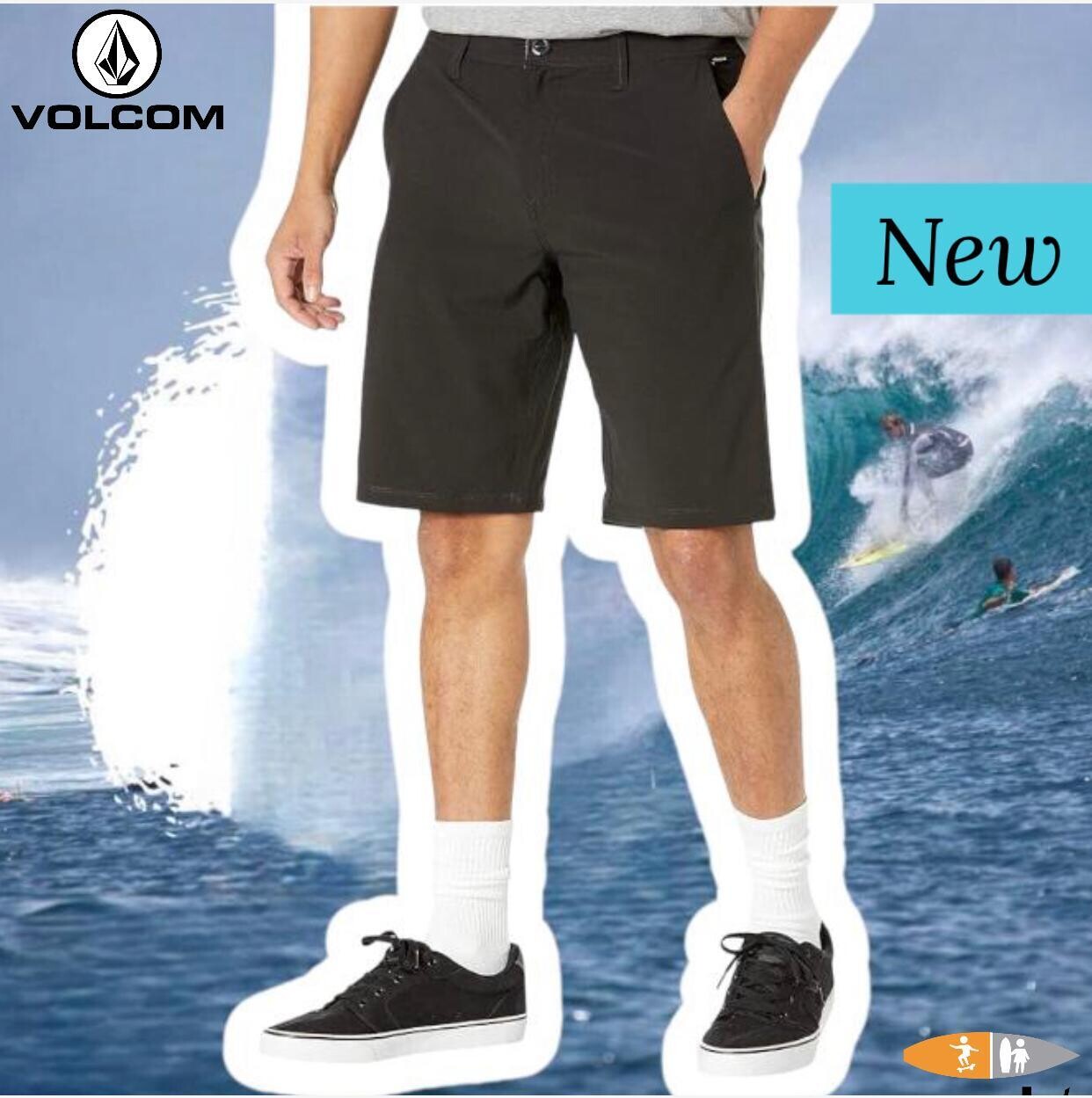 Short Volcom Homme Taille 32 Marron – Chino Stretch, Poches, été