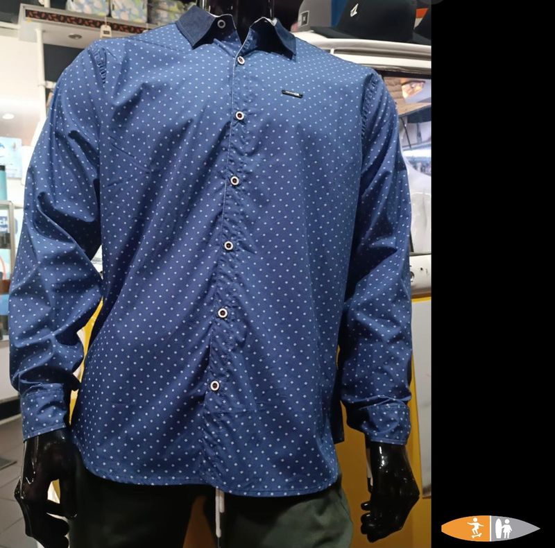 CAMISA THE ONE ML2333 PRINT CON CUELLO Y PUÑOS COMBINADOS