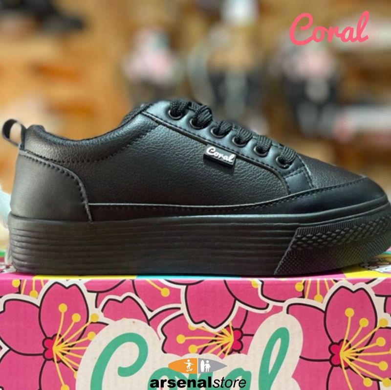TENIS CORAL MEG ALL BLACK PU