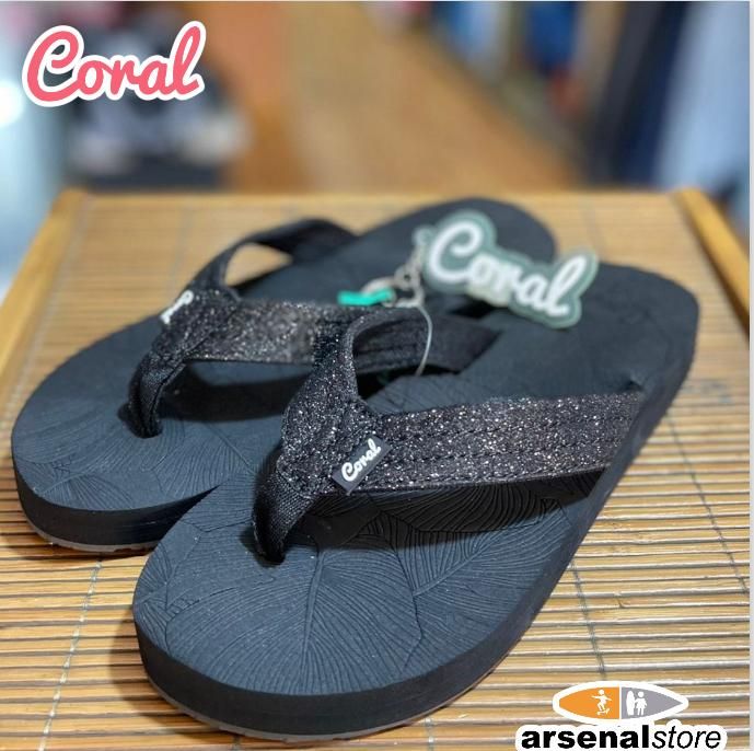 SANDALIAS CORAL MANTAS BLACK GLITTER