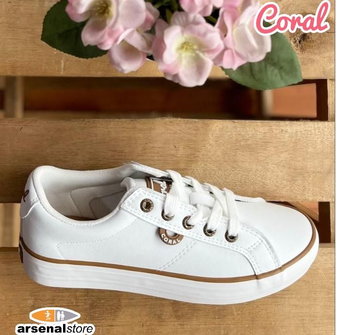 TENIS CORAL RUBY WHITE/CAMEL