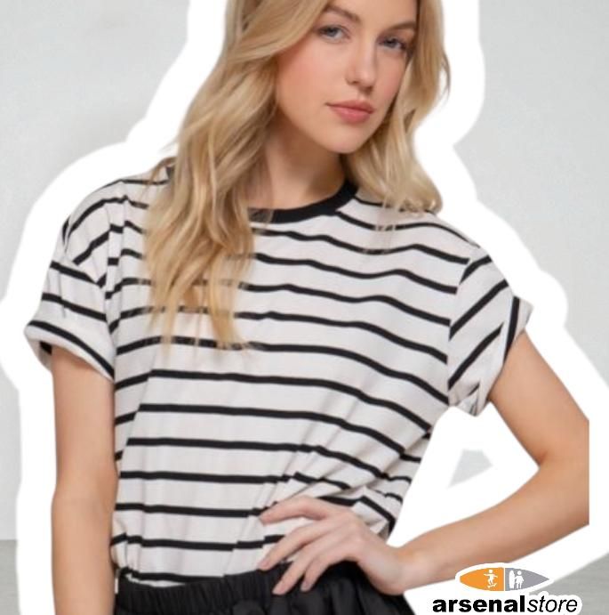 BLUSA RAYAS IVORY BLK BLUSA RAYAS IVORY BLK