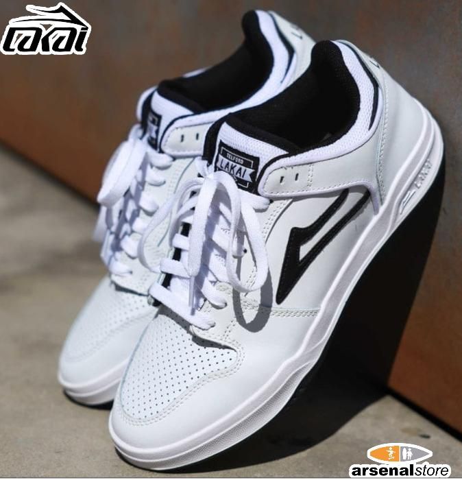 TENIS LAKAI TELFORD LOW WHITE BLACK LEATHER
