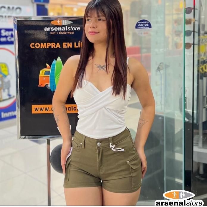 SHORT WAX JEAN CARGO POCKET 90348 OLIVE