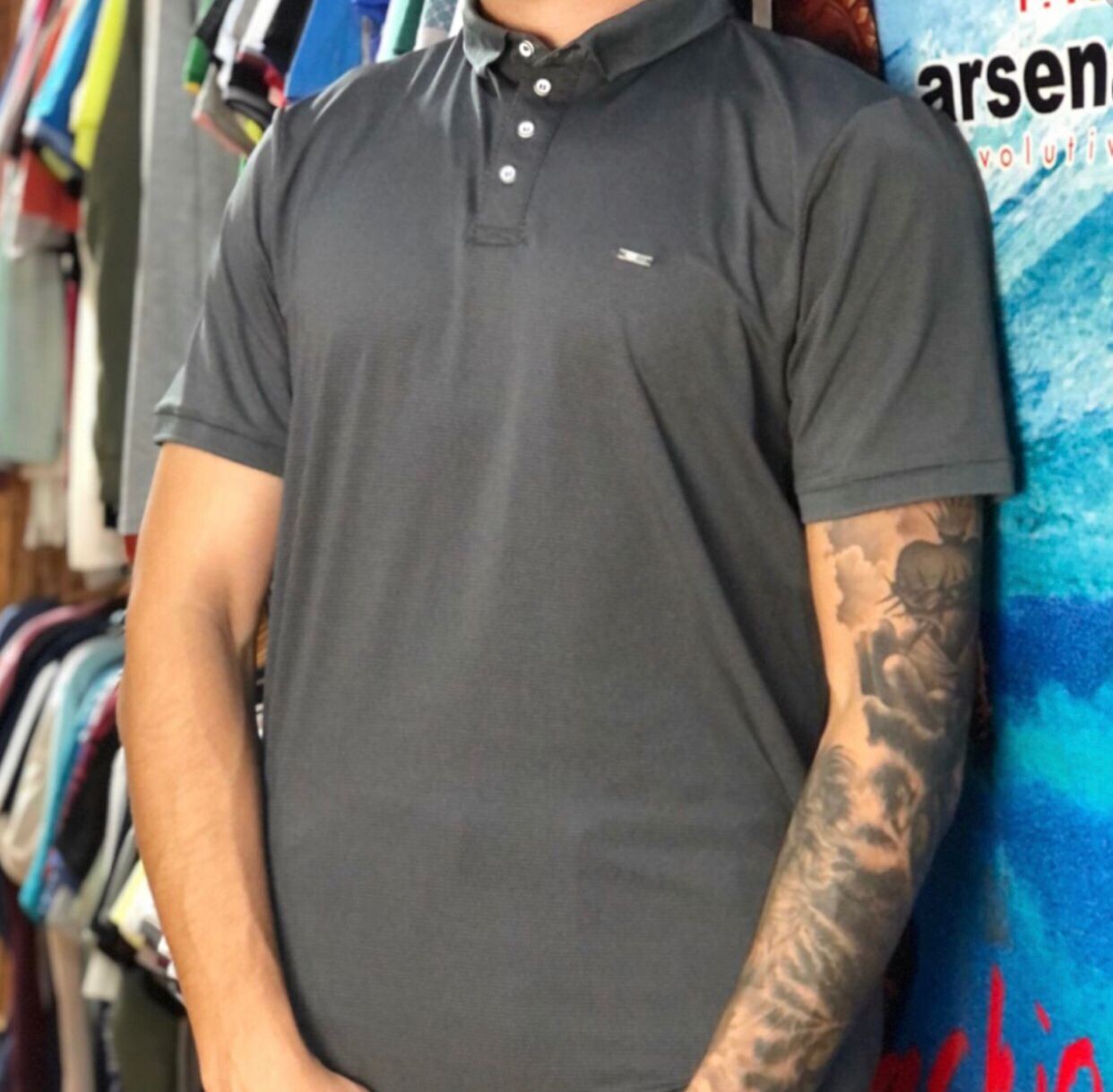 CAMISETA POLO THE ONE 23169 GRIS CLARO