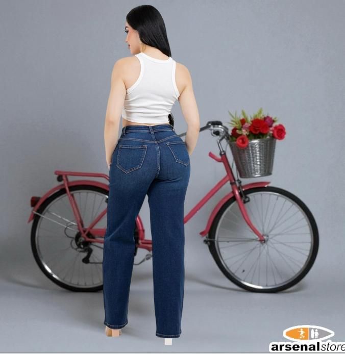 PANTALON ENCORE V2632D THIGH CUT DARK WASH WIDE