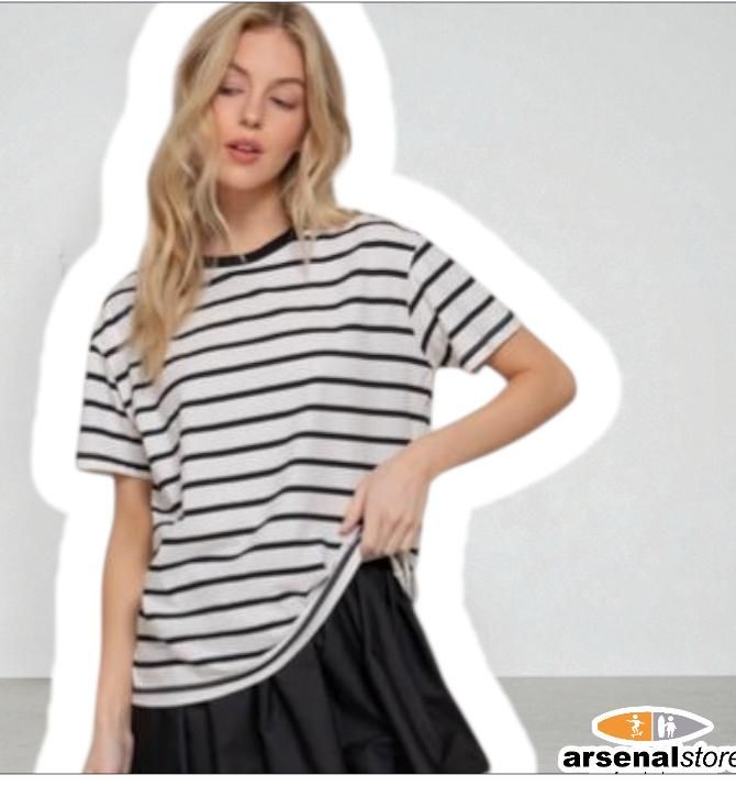 BLUSA RAYAS IVORY BLK