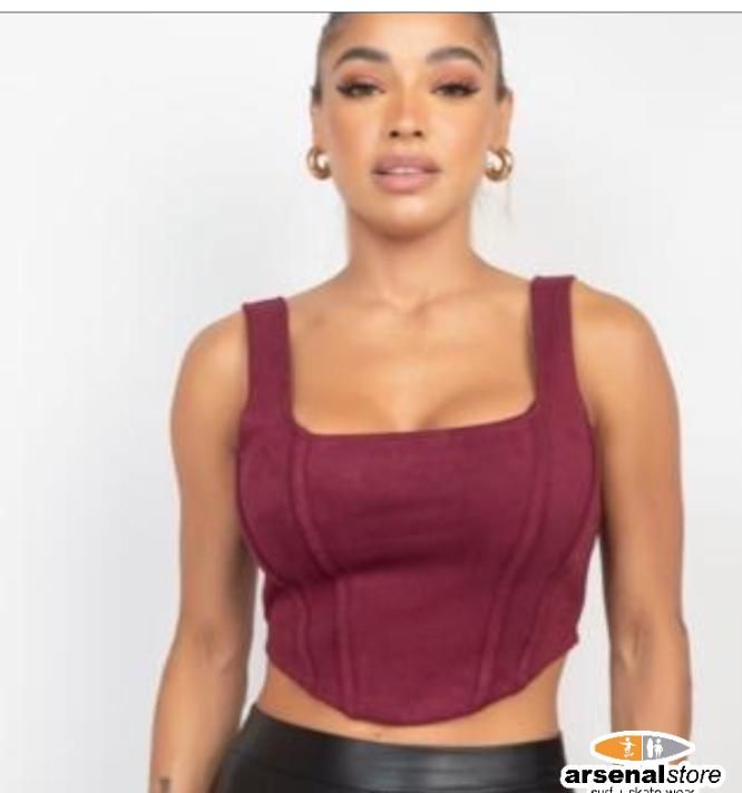 CROP TOP BURGUNDY