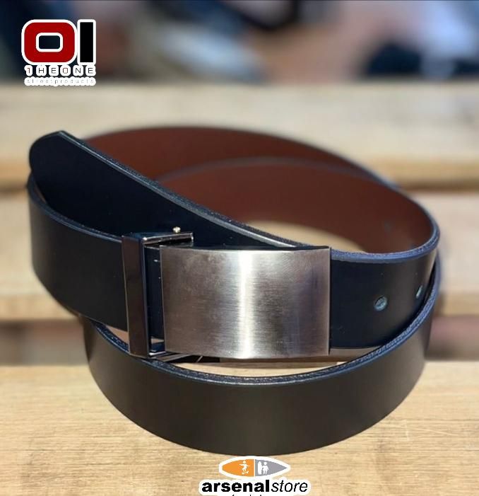 FAJA THE ONE PURO CUERO NEGRO REVERIBLE