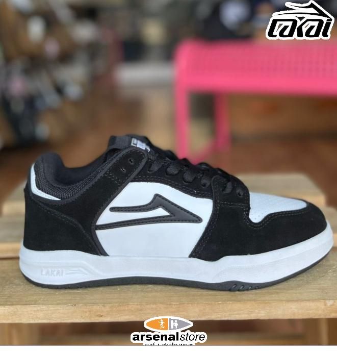 TENIS LAKAI TELFORD LOW BLACK WHITE LEATHER
